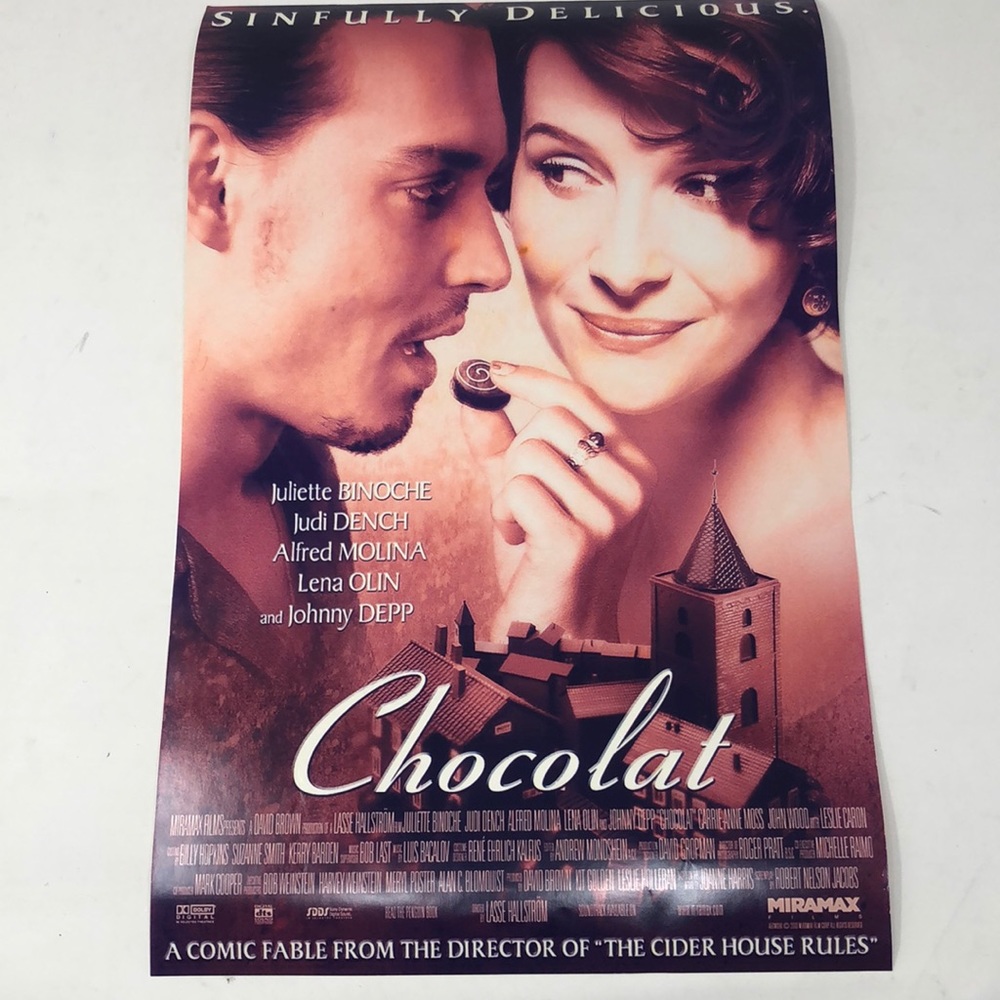 Chocolat Movie Poster Binoche Depp 11”x17”